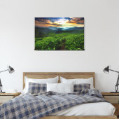 Sunrise over het Boerderij van Tea Canvas Afdruk (Insitu (Slaapkamer))