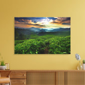 Sunrise over het Boerderij van Tea Canvas Afdruk (Insitu (Woonkamer))