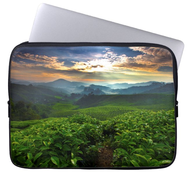 Sunrise over het Boerderij van Tea Laptop Sleeve (Voorkant)
