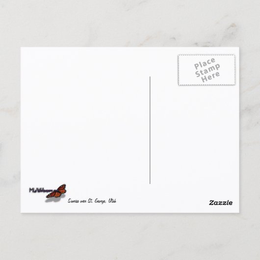 Sunrise over het landschap St. George Utah Briefkaart (Achterkant)