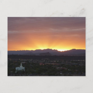 Sunrise over het landschap St. George Utah Briefkaart