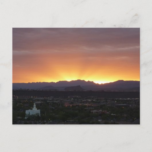 Sunrise over het landschap St. George Utah Briefkaart (Voorkant)