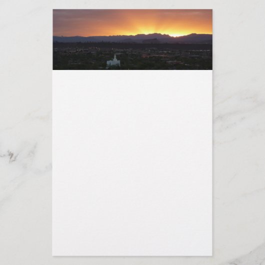 Sunrise over het landschap St. George Utah Briefpapier (Voorkant)