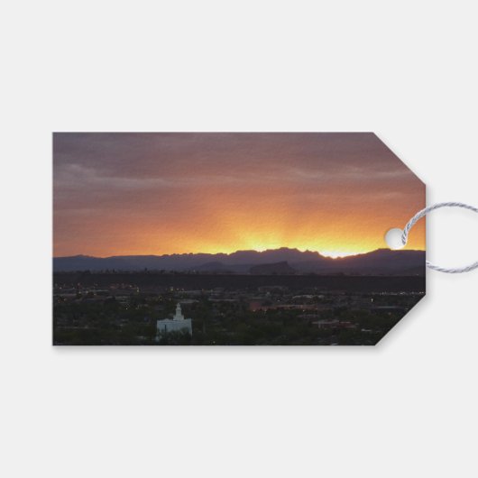 Sunrise over het landschap St. George Utah Cadeaulabel (Voorkant (Horizontaal))