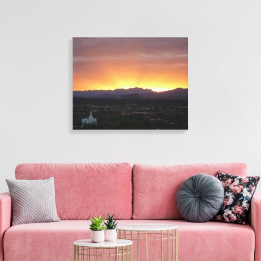 Sunrise over het landschap St. George Utah Canvas Afdruk (Insitu (Woonkamer))