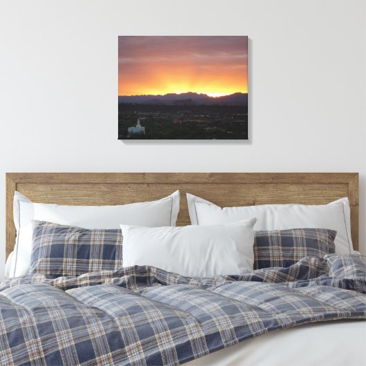 Sunrise over het landschap St. George Utah Canvas Afdruk (Insitu (Slaapkamer))