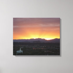 Sunrise over het landschap St. George Utah Canvas Afdruk