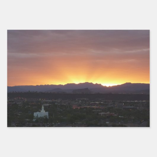 Sunrise over het landschap St. George Utah Inpakpapier Vel (Voorkant)
