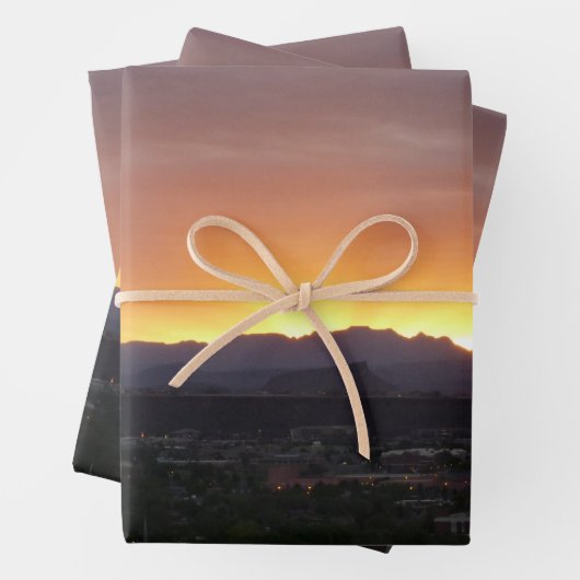 Sunrise over het landschap St. George Utah Inpakpapier Vel (In situ)
