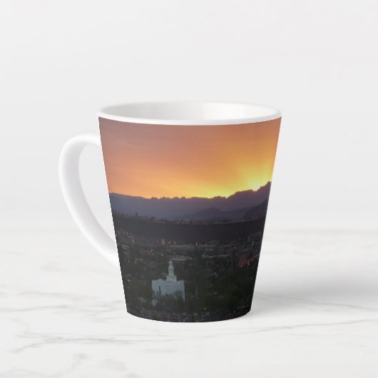 Sunrise over het landschap St. George Utah Latte Mok (Linkerhoek)