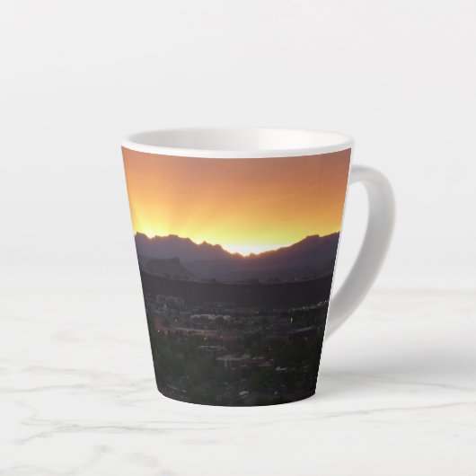 Sunrise over het landschap St. George Utah Latte Mok (Rechterhoek)
