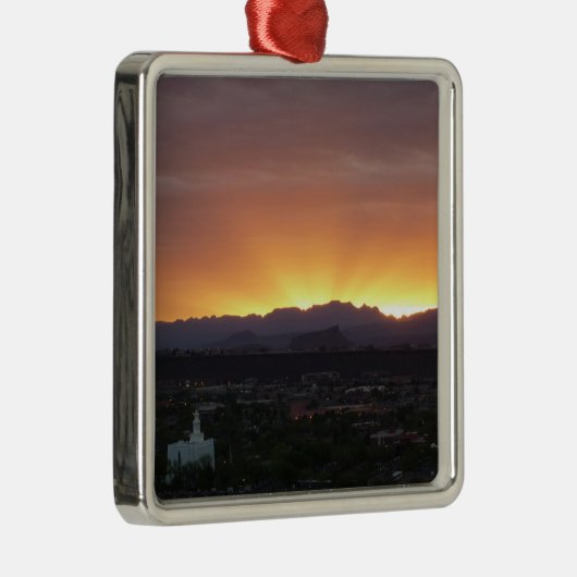 Sunrise over het landschap St. George Utah Metalen Ornament (Rechts)