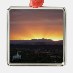 Sunrise over het landschap St. George Utah Metalen Ornament