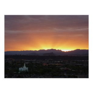Sunrise over het landschap St. George Utah Poster