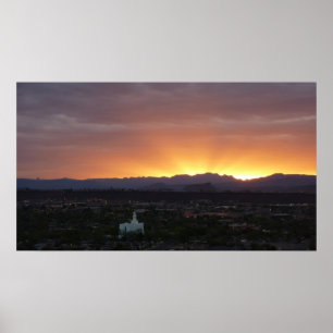 Sunrise over het landschap St. George Utah Poster