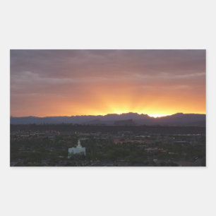 Sunrise over het landschap St. George Utah Rechthoekige Sticker