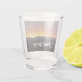 Sunrise over het landschap St. George Utah Shot Glas (Achterkant)