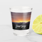 Sunrise over het landschap St. George Utah Shot Glas (Voorkant)