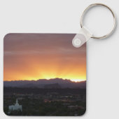 Sunrise over het landschap St. George Utah Sleutelhanger (Achterkant)