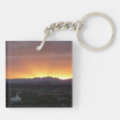 Sunrise over het landschap St. George Utah Sleutelhanger (Achterkant)