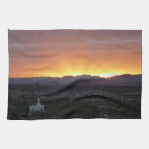 Sunrise over het landschap St. George Utah Theedoek
