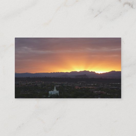 Sunrise over het landschap St. George Utah Visitekaartje (Achterkant)