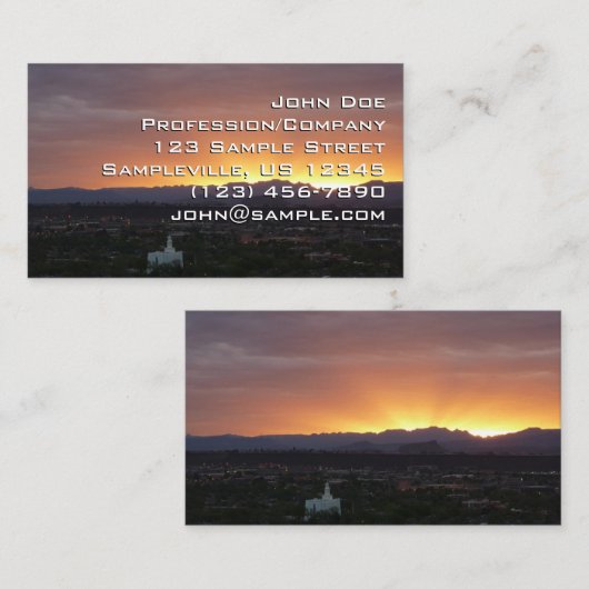 Sunrise over het landschap St. George Utah Visitekaartje (Voorkant / Achterkant)