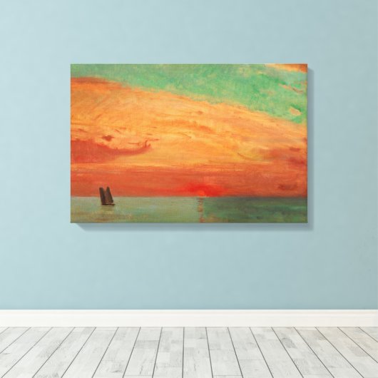 Sunrise over het oostelijk Zee (Aziatische kunst)  Canvas Afdruk (Insitu (Houten vloer))