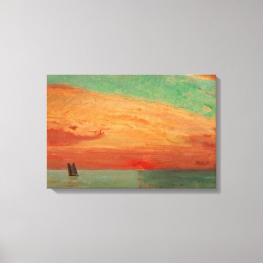 Sunrise over het oostelijk Zee (Aziatische kunst) Canvas Afdruk (Voorkant)