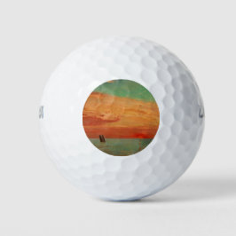 Sunrise over het oostelijk Zee (Aziatische kunst)  Golfballen