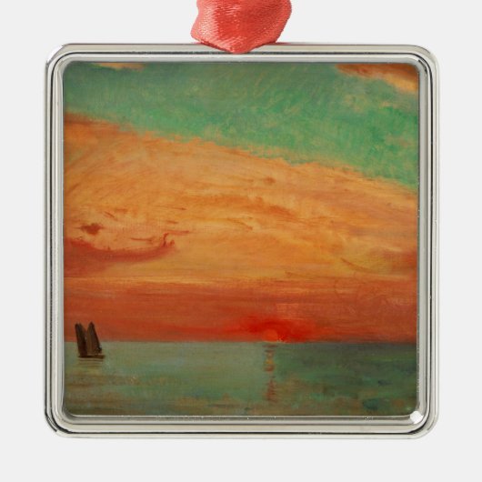 Sunrise over het oostelijk Zee (Aziatische kunst)  Metalen Ornament (Voorkant)