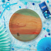 Sunrise over het oostelijk Zee (Aziatische kunst)  Papieren Bordje (Feest)