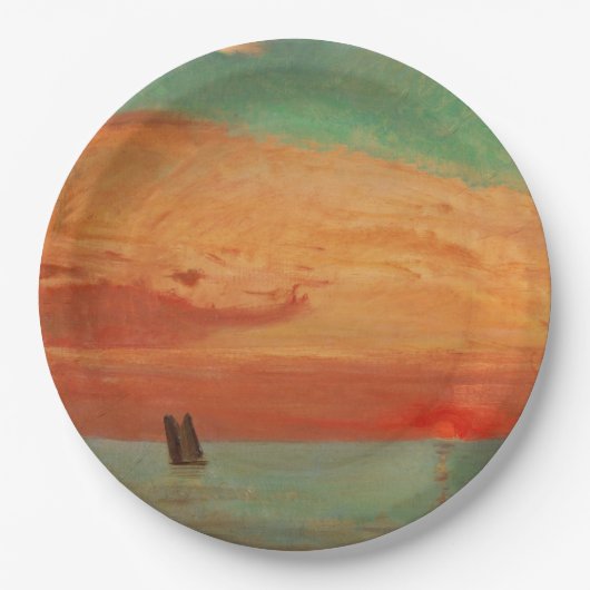 Sunrise over het oostelijk Zee (Aziatische kunst)  Papieren Bordje (Voorkant)