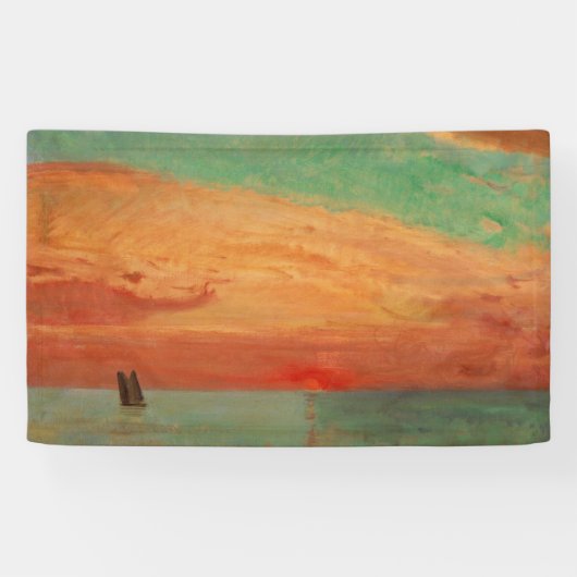 Sunrise over het oostelijk Zee (Aziatische kunst)  Spandoek (Horizontaal)