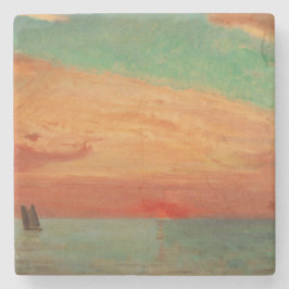 Sunrise over het oostelijk Zee (Aziatische kunst)  Stenen Onderzetter