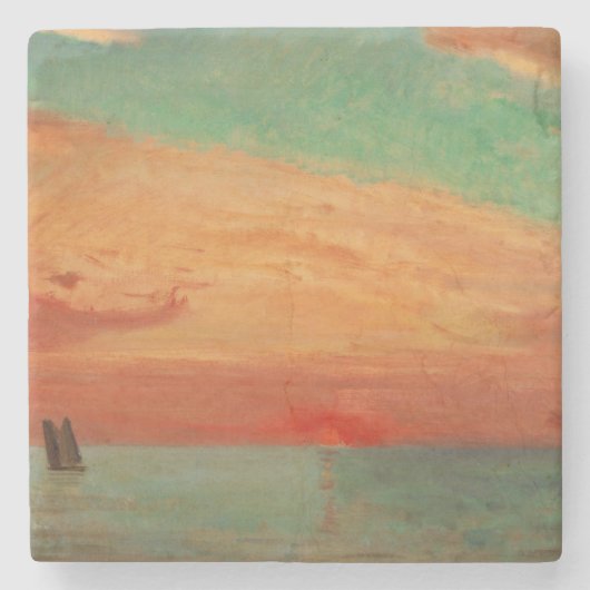 Sunrise over het oostelijk Zee (Aziatische kunst)  Stenen Onderzetter (Voorkant)