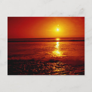 Sunrise over het zee, Filey, North Yorkshire, Engl Briefkaart