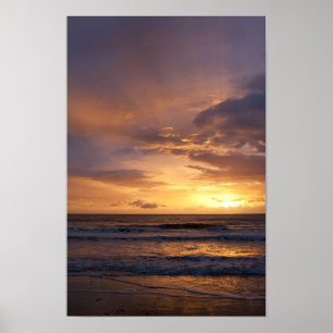 Sunrise over het zee poster