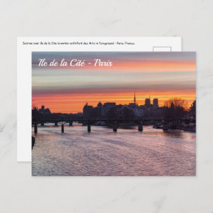 Sunrise over Ile de la Cite en Notre Dame - Parijs Briefkaart