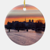 Sunrise over Ile de la Cite en Notre Dame - Parijs Keramisch Ornament (Achterkant)