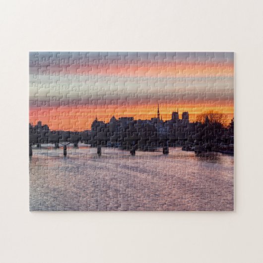 Sunrise over Ile de la Cite en Notre Dame - Parijs Legpuzzel (Horizontaal)