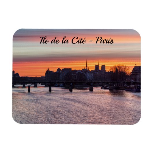 Sunrise over Ile de la Cite en Notre Dame - Parijs Magneet (Horizontaal)