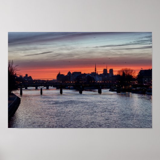 Sunrise over Ile de la Cite en Notre Dame - Parijs Poster (Voorkant)