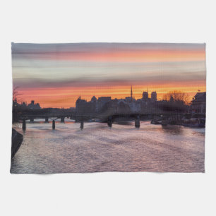 Sunrise over Ile de la Cite en Notre Dame - Parijs Theedoek