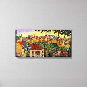 Sunrise over Jerusalem door Jonathan Kis-Lev Canvas Afdruk