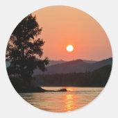 Sunrise Over Katun Ronde Sticker (Voorkant)
