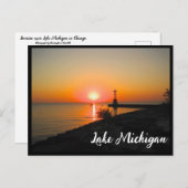 Sunrise Over Lake Michigan Briefkaart (Voorkant / Achterkant)