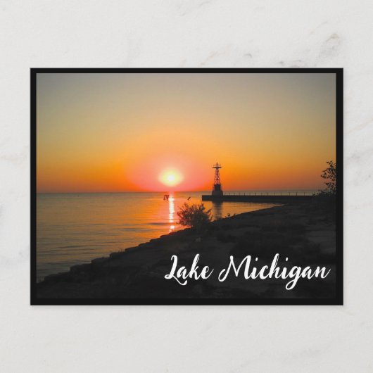 Sunrise Over Lake Michigan Briefkaart (Voorkant)