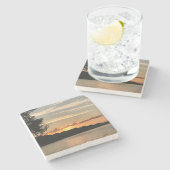 Sunrise Over Lake Stenen Onderzetter (Zijkant)