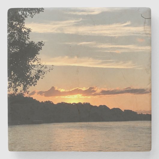 Sunrise Over Lake Stenen Onderzetter (Voorkant)